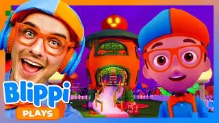 Thumbnail: Blippi Explores The PUMPKIN Playhouse 🎃 BEST OF BLIPPI PLAYS ROBLOX! | Gaming Videos for Kids