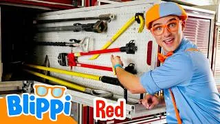 Thumbnail: Blippi's Firetruck TOOLS ⛏️🚒 Blippi Vehicles | Learning Videos for Kids