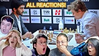 Thumbnail: Chess world REACTS to Carlsen BLUNDER and Gukesh Victory!