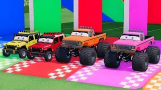 Thumbnail: Colorful Cement Mixer Trucks Transport Challenge! Which Truck Wins! FS22 #143
