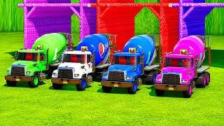 Thumbnail: Colorful Cement Mixer Trucks Transport Challenge! Which Truck Wins! FS22 #139