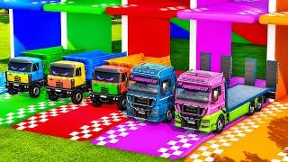 Thumbnail: Colorful Cement Mixer Trucks Transport Challenge! Which Truck Wins! FS22 #138