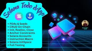 Thumbnail: Solana Todo dApp #5 | PDAs, CRUD, Realloc & Close in Anchor 🚀