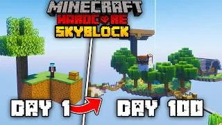 Thumbnail: I Survived 100 Days on SKYBLOCK in Minecraft Hardcore...
