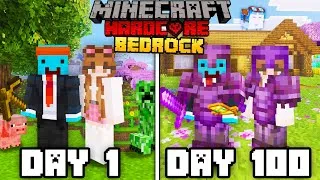 Thumbnail: We Survived 100 Days in BEDROCK Minecraft Hardcore... DUOS!