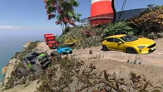 Thumbnail: Can Random Cars Survive this BeamNG Cliff To The Lighthouse?!