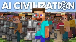 Thumbnail: 100 AIs Simulate Civilization in Minecraft