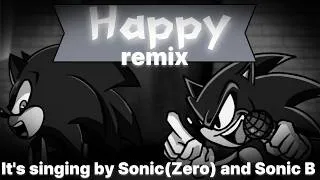 Thumbnail: (Friday Night Funkin Cover)- Happy-Remix (it's singing by Sonic (Zero) and Sonic B) (FNF Cover)