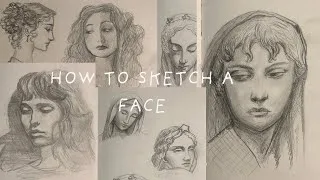 Thumbnail: My easy method to sketch any face | Beginner friendly | Bluegrass Fairy
