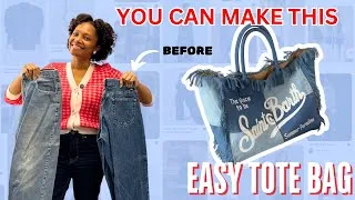 Thumbnail: Easy DIY Patchwork Denim Tote Bag Jeans Upcycle | Quick Version