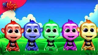 Thumbnail: Five Little Monkeys Song | Colorful Monkeys | BluLoo Nursery Rhymes & Kids Songs