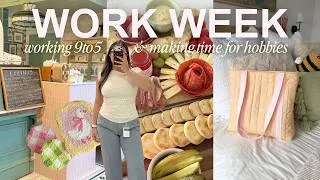 Thumbnail: enjoying my hobbies outside of a full-time job | punch needle, sewing, working out & baking ☁️⭐️🌈
