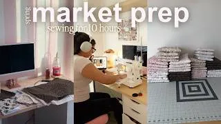 Thumbnail: sewing 40 book sleeves in 10 hours for my biggest spring market of the year  💌🧵💐 sewing diaries