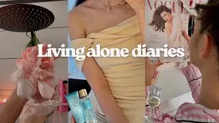 Thumbnail: Living alone diaries | cozy slow day, self care & cooking 🎀🩷