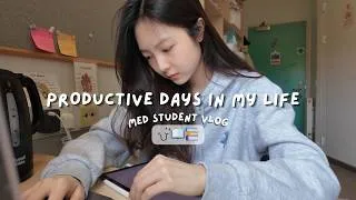 Thumbnail: productive days in medical school 🩺 | GRWM, study with me, lectures, unboxing
