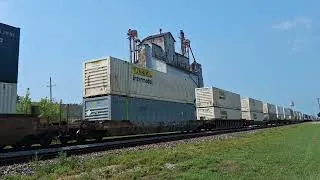 Thumbnail: BNSF 7156 leads a fast moving Z train through Mazon, IL 