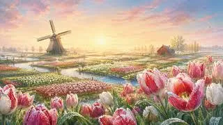 Thumbnail: Frosted Blooms | Relaxing Board Game Background Music 🌷❄️ Dutch Tulip Garden Ambience