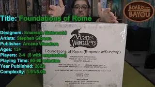 Thumbnail: Foundations of Rome : Unboxing - Board on the Bayou