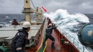 Thumbnail: 34 Giant Ships vs Monster Waves Caught on Camera in 2026