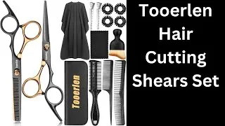 Thumbnail: New Tooerlen Hair Cutting Shears 15 Piece Set For Home Salon And Barbers
