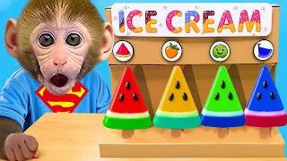Thumbnail: Bebe Mono BonBon Come Una Salchicha Gigante Y Prepara Gelatina Arcoíris - MONO BONBON ESP