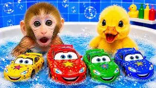 Thumbnail: Bebe Mono BonBon Construye Un Mini Robot Y Va A La Escuela Con Sus Lindos Amigos - MONO BONBON ESP
