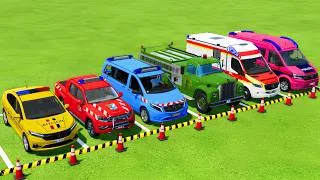 Thumbnail: TRANSPORTING POLICE CARS, FIRE DEPARTMENT, AMBULANCE VEHICLES WITH MAN TRUCKS ! Farming Simulator 25