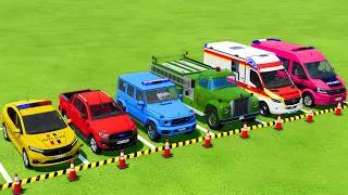 Thumbnail: TRANSPORTING POLICE CARS, FIRE DEPARTMENT, AMBULANCE VEHICLES WITH MAN TRUCKS ! Farming Simulator 25