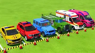 Thumbnail: TRANSPORTING POLICE CARS, FIRE DEPARTMENT, AMBULANCE VEHICLES WITH MAN TRUCKS ! Farming Simulator 22