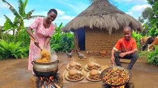 Thumbnail: Cooking Traditionally African Village Meal in Our Traditional Home For Him