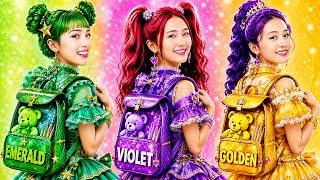 Thumbnail: Violet Vs Golden Vs Emerald Huntrix! Rumi Vs Mira Vs Zoey At School!