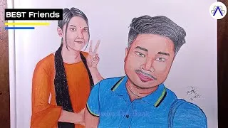 Thumbnail: College Classmate Pencil Portrait | Realistic Boy & Girl Drawing | BONGO ART BOOK