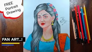 Thumbnail: Mallika Singh Pencil Sketch | Realistic Portrait Drawing Step by Step