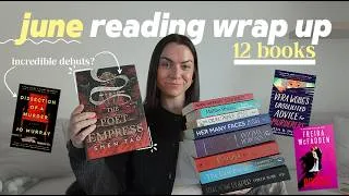 Thumbnail: I read 12 books in June — let's talk about them! | reading wrap up 📖💫