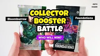 Thumbnail: MTG Collector Booster Battle! Bloomburrow VS Foundations, who will win? #mtg #unboxing #asmr