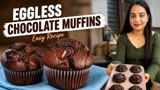 Thumbnail: Bakery Style Eggless Chocolate Muffins 🧁 | Soft & Moist Chocolate Cupcakes | Perfect Measurements 