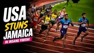 Thumbnail: USA STUNS JAMAICA in a CRAZY 4x100m Finish!