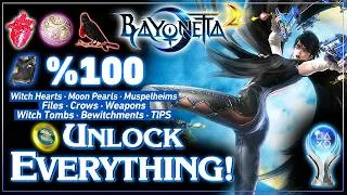 Thumbnail: Bayonetta 2 | Witch Hearts, Moon Pearls, Muspelheims, Weapons, Crows, Witch Tombs [FULL 100% Guide]