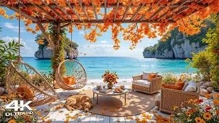 Thumbnail: Happy Autumn Bossa Nova at a Seaside Cafe ~ Soft Morning Jazz & Wave Sounds to Start Your Day