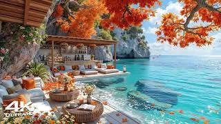 Thumbnail: Elegant Bossa Nova at an Autumn Seaside Cafe ~ Relaxing Morning Jazz & Wave Sounds for Work, Study