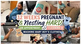 Thumbnail: 32 Weeks Pregnant & Nesting HARD | OB Appointment, Cleaning & Washing Baby Boy’s Clothes 