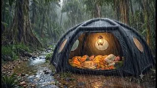Thumbnail: Camping during in the Heavy Rain ☔️ with a 1 Room Inflatable Tent ⚡️ASMR RAIN THE CRAZIEST LIGHTNING