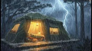 Thumbnail: Camping in the Heavy Rain ☔️ with a 1-Room Inflatable Tent with cat⚡️RAIN THE CRAZIEST LIGHTNINGG