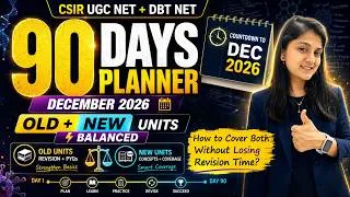 Thumbnail: 90 Days Planner for CSIR UGC NET + DBT NET | Old + New Units Balanced | December 2026 Strategy