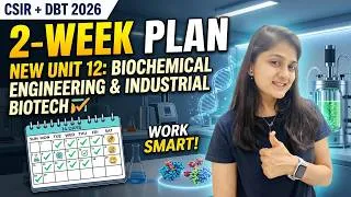Thumbnail: NEW UNIT 12: Biochemical Engineering & Industrial Biotechnology  2-Week Study Plan | CSIR + DBT 2026