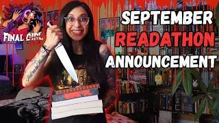 Thumbnail: Final FMC Readathon 🔪 | NEW SEPTEMBER READATHON ANNOUNCEMENT 📢