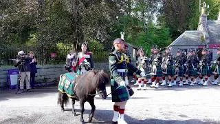 Thumbnail: King Charles waves goodbye and Royal Guard march back to Balmoral Castle Estate in Deeside Scotland