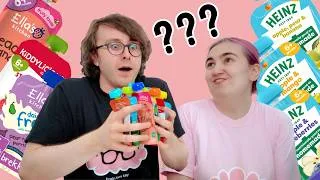 Thumbnail: does baby food ACTUALLY taste like REAL FOOD?? 👶🍎 #brainboxkey #satisfying #shorts