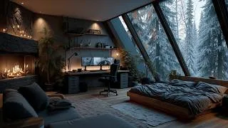 Thumbnail: Chill Work Music To Improve Focus And Productivity In A Cozy Winter Cabin Ambience