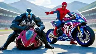 Thumbnail: 🏍🕷 SPIDERMAN Wins The Magic Legendary Motorcycle Racing Championship – Epic Racing Challenge!